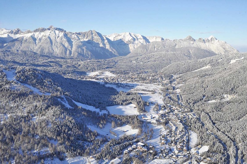 Aerial view Olympiaregion Seefeld