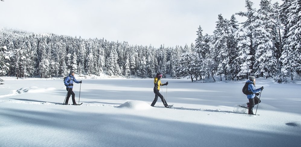 Snow shoeing in the winter