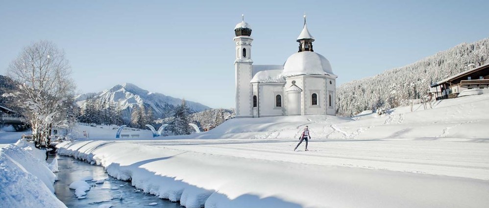 cross-country skiing in Tyrolian mountains